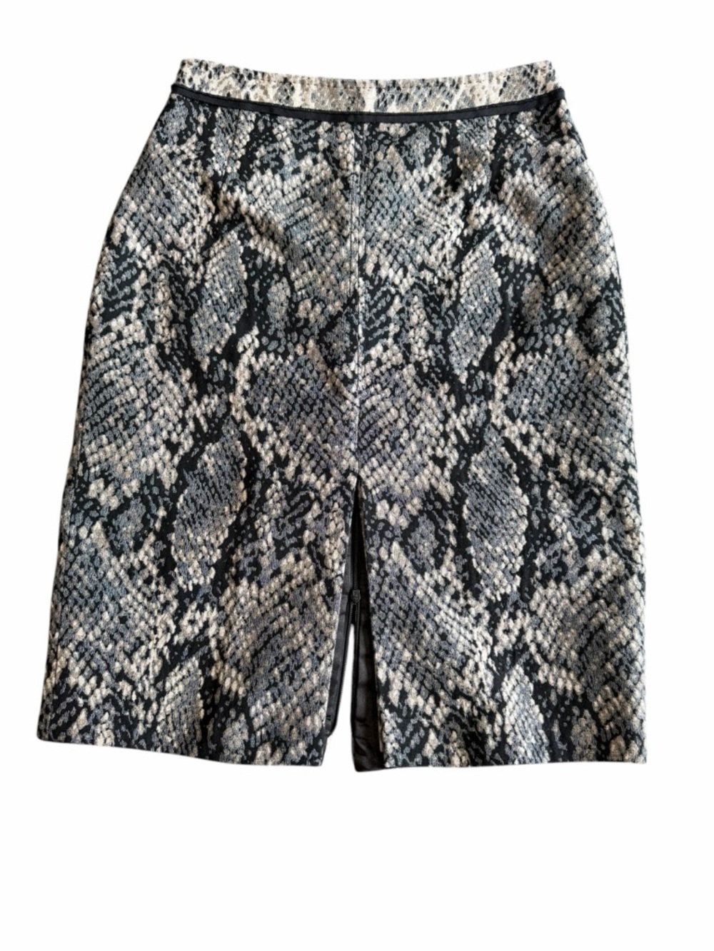 TAHARI Snakeskin Print Pencil Skirt – Size 10 – Adjustable Back Slit